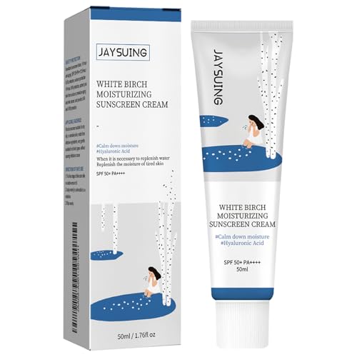 Protector solar hidratante con savia de abedul, SPF 50 PA++++, protector solar coreano, acabado mate, sin residuos blancos, alta protección UV, ecológico y seguro para los arrecifes (50ML)