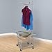 Household Essentials 6028-1 Rolling Laundry Cart with Hanging Bar - Chrome Finish, STORAGE, Metallic
