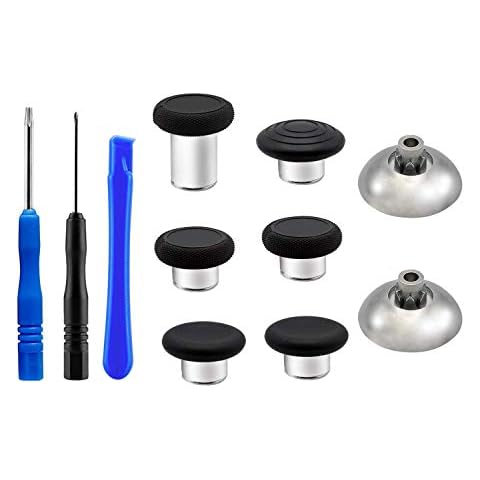 8 in 1 Black Metal Magnetic Thumbsticks Analog Joysticks for Xbox One, Xbox One Elite, Xbox One S, Xbox Series X, PS4 Slim, PS4 Pro, PS4, PS5 Controller with T8H Cross Screwdrivers Cover