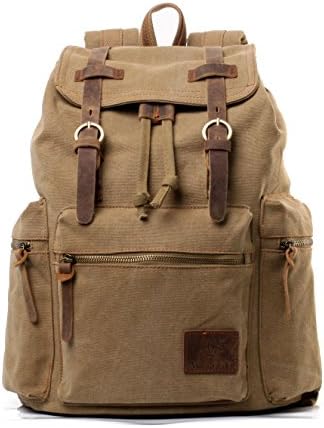 josail Canvas Backpack Vintage Rucksack Hiking Travel Outdoor Shouder Bag Carry Case