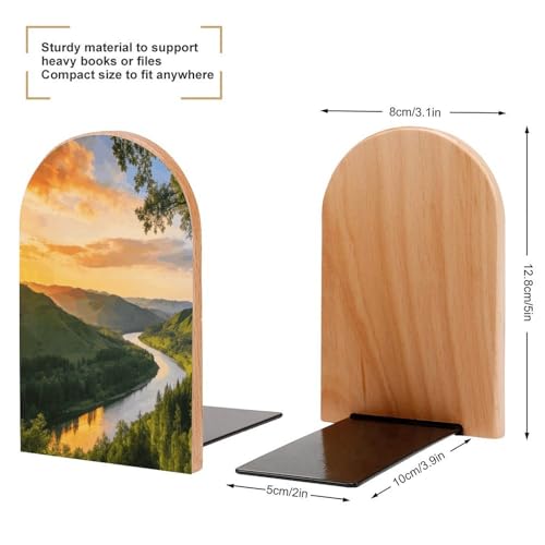 Sujetalibros de madera económico y resistente con base antideslizante universal 3