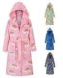 DiaryLook Bademantel Kinder für Jungen & Mädchen, Flauschiger Fleece Morgenmantel Kuscheliger Kinderbademantel, Bathrobe, Robe, Geschenk 9-10 Jahre