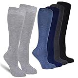 Modische Vielseitigkeit: Die zeitlose Optik unserer Kniestrümpfe macht sie zu einem vielseitigen Accessoire. Der Zusatz von Elastan sorgt für eine sichere Passform, ohne dass die Socken einschnüren. Sie bleiben den ganzen Tag an Ort und Stelle.