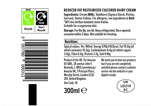 by Amazon 50% Less Fat Crème Fraîche, 300ml