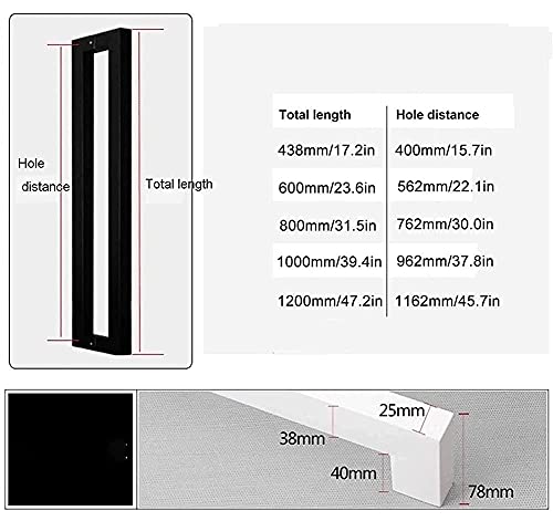 Poignée de porte push-pull titane noir pour loft et bureau - 3