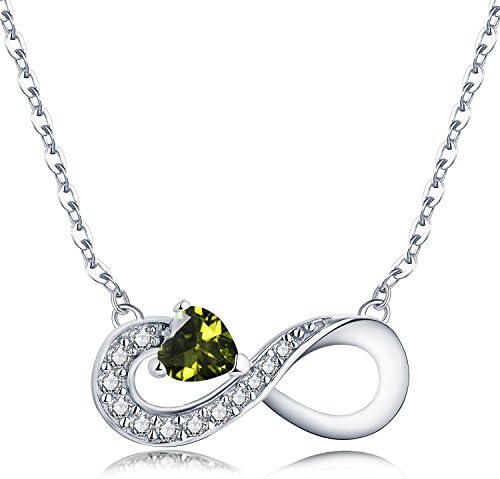 JO WISDOM Women 925 Silver Zirconia Infinity Necklace