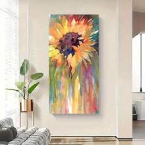 Peinture de décoration murale d'art de fleurs abstraites 60x120cm