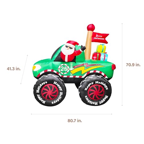 Père Noël gonflable extérieur 1,8 m éclairé décor de vacances géant - 5
