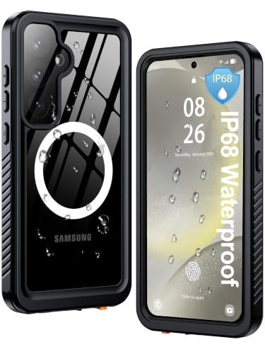 Image of ANTSHARE IP68 Waterproof Case for Samsung Galaxy S24 Plus, Black /Clear | Compatible with MagSafe, Built-in Screen /Lens Protector - Shockproof & Dropproof, Full Body Protection for Swimming /Outdoor
