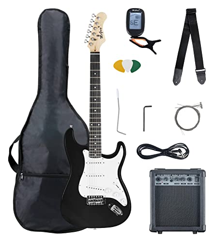 McGrey Rockit guitare électrique ST set complet noir - Les Beatles, Paul McCartney, John Lennon, RIngo Starr, George Harrison McGrey Rockit guitare électrique ST set complet noir