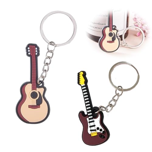LJFEA 2 pcs Kreative helle Farbe Musikinstrument Schlüsselanhänger Schlüsselanhänger Figur für Geschenkdekoration