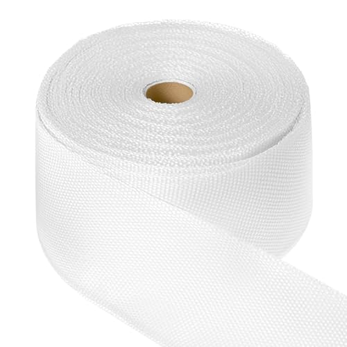 QWORK® 30 m x 50 mm Cinta de fibra de vidrio resistente a altas temperaturas, cinta aislante de malla de fibra de vidrio, impermeable, para reparación y envoltura