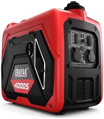 ERAYAK 4000 W Emergency Generator Quiet Petrol Inverter Power Gen...