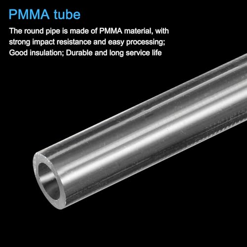 QUARKZMAN Acrylrohr Klarer Steifer Runder Kunststoffschlauch 7mm ID 9mm(3/8 Zoll) OD 10 für Lampen und Laternen, Wasserkühlsystem