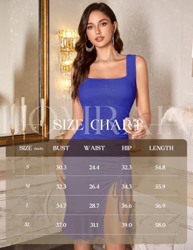 Image of HomRain Mesh Bodycon Dress for Women Square Neck Sexy Ruched Elegant Cocktail Party Midi Dresses