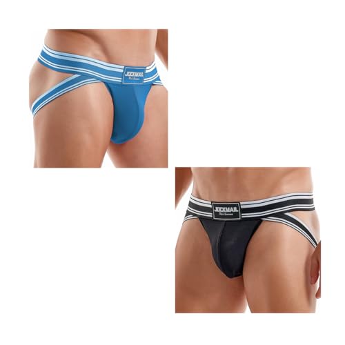 JOCKMAIL 2 Pack Men Jockstrap Underwear Sexy Jock strap for Men Mens Athletic Supporter Jockstrap