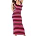 Hollywood Star Fashion Women's Striped Long Full Length Racerback Tank Dress