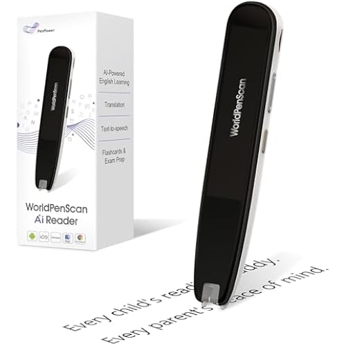 WorldPenScan AI Reader - Reading Pen with AI Reading Companion, Built-in Dictionary, Text-to-Speech, Translation & Reading Support for Kids | English, Spanish & Chinese