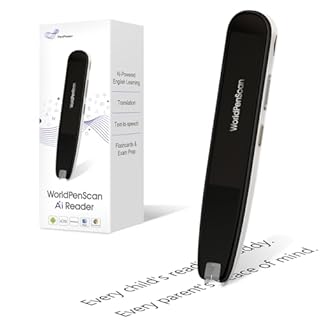WorldPenScan AI Reader – Reading Pen with Built-in Dictionary & AI Reading Buddy for Kids | Grade-Level Reading Support | English, Spanish, Chinese | Text-to-Speech, Transcribe, Translation