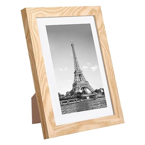 Image of upsimples 5x7 Picture Frame Set of 10, Display Pictures 4x6 with Mat or 5x7 Without, Multi Photo Frames Collage for Wall or Tabletop Display, Natural | Small Frame Fit 4x6 and 5 x 7 Photos, Wall or Tabletop Display, For Gallery Hallway Living Room, For Christmas Mother's Day