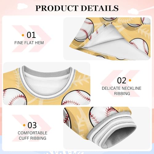 Baseball Girls Dresses Long Sleeve Sweatshirt Dress for Girls Winter Toddler Casual A Line Dresses Size 2-8T3