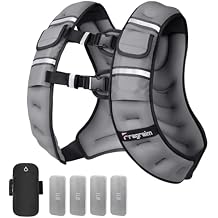 Fragraim Adjustable Weighted Vest for Women Men, 8-12lb/14-18lb/20-24lb/26-30lb Weight Vest with 4 Removable Iron Weights, Phone Holder and Back Pocket, Vest for Walking,Strength Training, Running