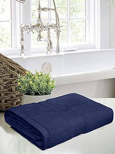Image of Bombay Dyeing Super Ultrx Zero Twist Plain Dyed 650 GSM Cotton Bath Towel - Ultrx (Navy)