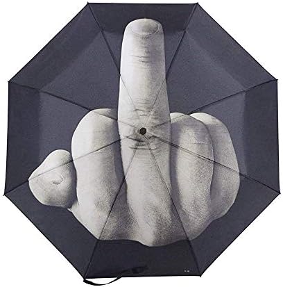 Sun-Mall Compact Umbrella,Golf Umbrella,Windproof Travel Umbrella,Black Umbrella,Middle Finger Umbrella,Compact Folding Reverse Umbrella with Case For Gifts
