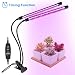 Grow Light, Grow Lights for Indoor Plants, Coson 18W 40 LED Bulbs Timming Plant Grow Lamp with Red, Blue Spectrum, 3/9/12H Timer, Dual Head Adjustable Gooseneck, 10 Garden Labels