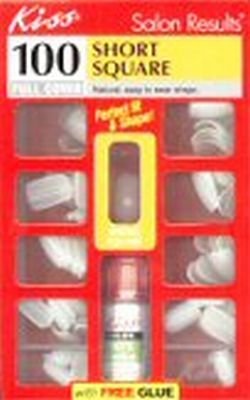 Kiss 100 Full Cover Nails 100ps14 -Short Square 100ct