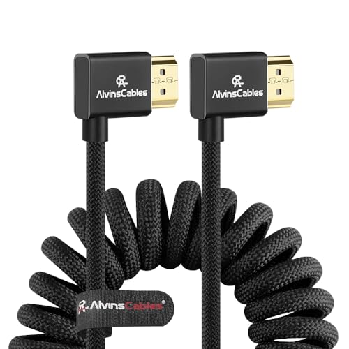 Alvin's Cables 8K HDMI �P�[�u�� Atomos Ninja �p�A2.1 �K�i�A48Gbps�A8K@60Hz�A4K@120Hz�A�����ґg�R�C���P�[�u���A�E��������E�������p�A�u���b�N - for Sony FS5/FS7/FX9�ABMP