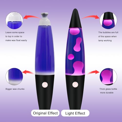 Vanful 16 Inches Purple Magma Lamp With White Wax Black Base Soothing Liquid Motion Lamp Home Decoration Bedroom Living Room Night Light For Adults Kids Boys Girls thumb #4