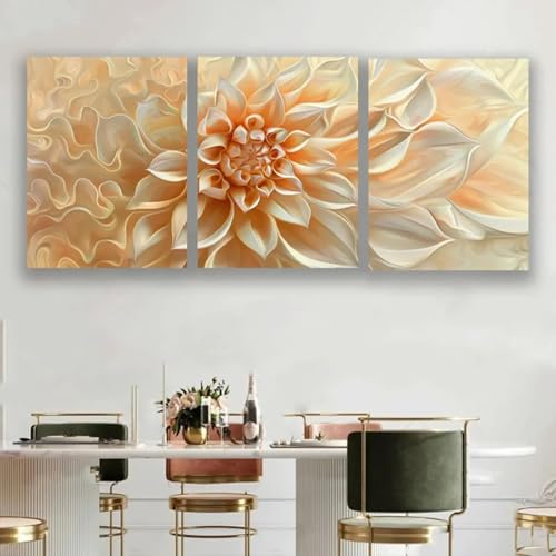 Impression de chrysanthème orange lot de 3 affiches déco murale