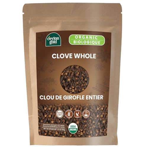 Ceylon Gold Harvest - Ceylon Gold Harvest,Organic Whole Cloves -3.5 oz (100g), Baking, Cooking & Smoothies, Handpicked & Harvested In Sri Lanka, Rich Aroma, Bold Flavor