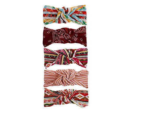UgyDuky 5 PCS Hairbands for Women Boho Style Hairbands for Thick Hair Hairband Elastic for Girls Turban Headbands for Her Wide Headbands for Women Knot Headband