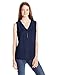 My Michelle Juniors' Zipper Top with Striped Knit Back and Woven Front