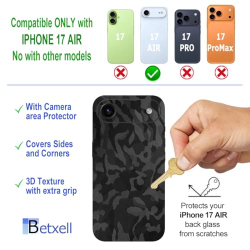 Película protectora iPhone 17 Air skin wrap 3M trasera camuflaje negro vinilo 4
