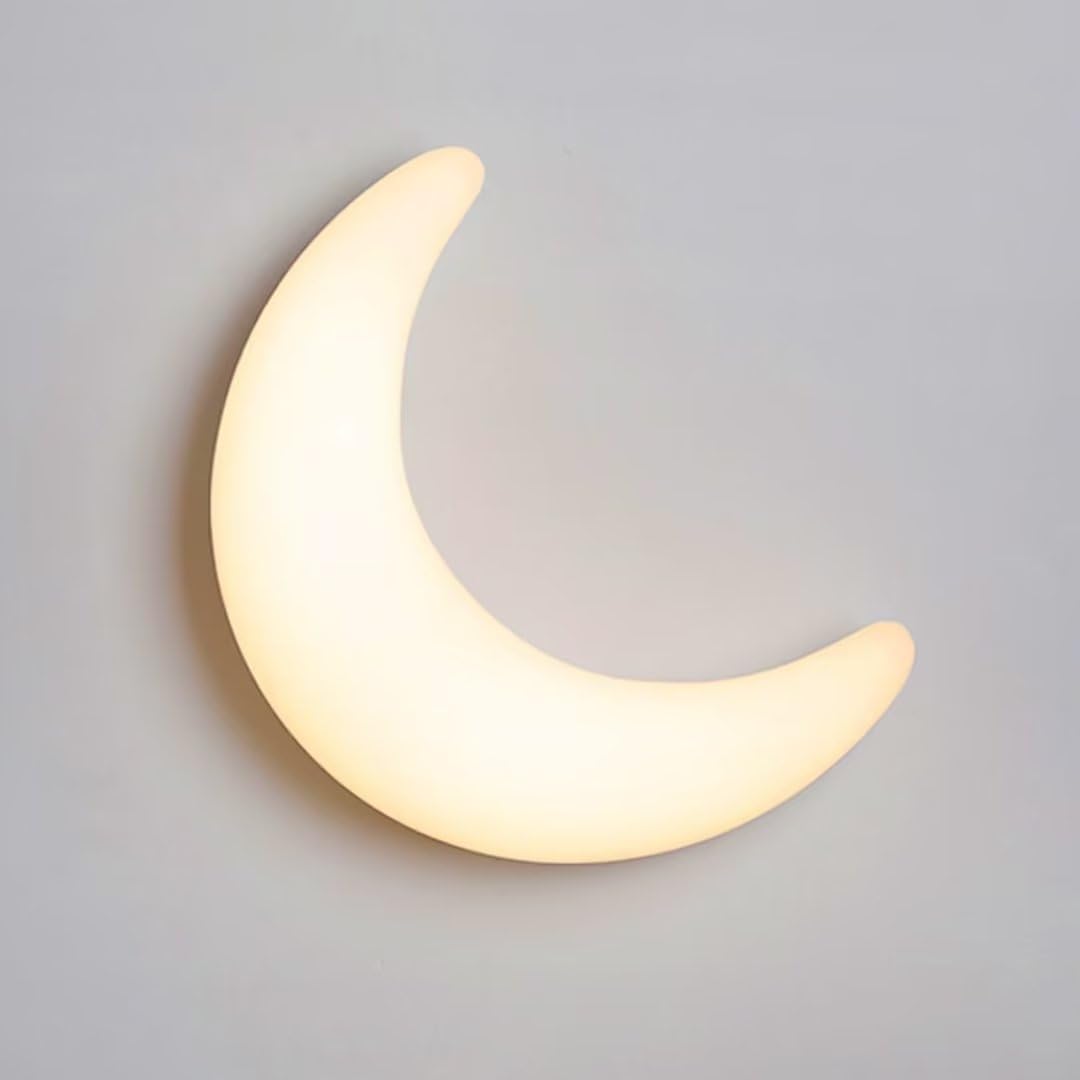 GUANSHAN Cream 3D Simulation Moon Wall Light Creative Moon Bedside Wall Lamp Romantic Moon Wall Lighting Decorative Wall Lamp for Bedroom, Living Room, Children's Room