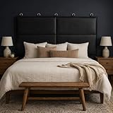 Cabecero con correa de piel auténtica, 74 x 28 pulgadas)