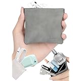 花禅 BUBM イヤホンケース イヤホンポーチ ミニポーチ 目薬ケース コンドームケース 小物入れ ヌバックソフトレザー 撥水加工 ステンレス金具 內部ベルベット 10cm開口 (オリーブクレイ W:10cm)