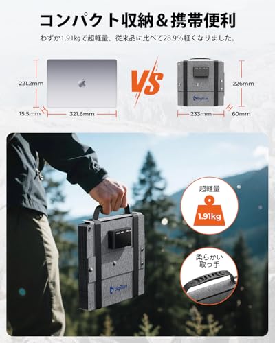BigBlue ソーラーパネル 折りたたみ式 60W PD45W/QC3.0/USB ソーラー充電器【IP68防塵防水＆コンパクト収納＆スタンド付き】 折り畳み式 持ち運び便利 軽量 24.7%高変換効率 防災グッズ 停電対策 アウトドア iPhone Android対応 ポータブル電源に使用 (X60)