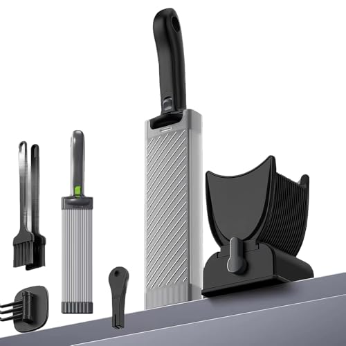 Stainless Steel Meat Cleaver,Meat Slicer Machine for Home, Fresh Meat Cutter Food Slicer with 2-4 mm Adjustable Thickness, Dishwasher Safe, for Beef Pork for Home Cooking BBQ Hot Pot(Black)