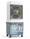 Portable Air Conditioners,Swamp Cooler Evaporative Air Cooler 2026 Upgraded Windowless with 10GAL Detachable Tank,120° Oscillation,Ultra Quiet,Timer,Remote,Cooling Fan for Apartment Garage