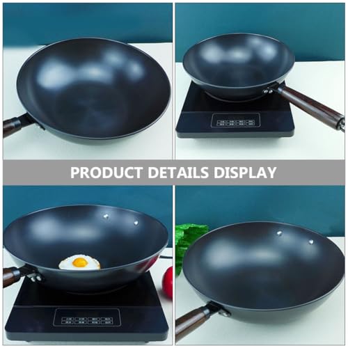 Wok de hierro antiadherente para cocina con mango miniatura 3