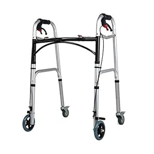 Bariatric Heavy-Duty Folding Walker with Wheels for Seniors – Adult Walkers with Locking Swivel Wheels- Portable Mobility Aid for Elderly Adjustable Height