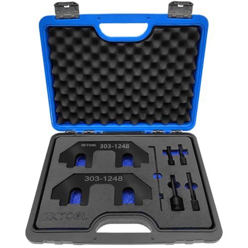ZKTOOL エンジンタイミングツール フォード3.5L 3.7L 4Vエンジンに適用 OEM 303-1248 303-1530 303-507 303-574と同等 クランクシャフトをブロックするためのチェーンテンショナーホルダーツールと3ピン エンジンカムシャフトタイミングチェーンアラインメント ロックツールキット タイミングベルト交換ツールセット