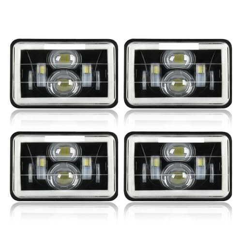Feux antibrouillard LED 4x6 anti-éblouissement 12V 24V pour phare de travail camion 4x4
