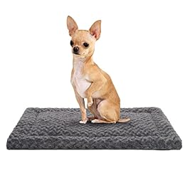 Exsnugy Washable Dog Bed Mat Medium Size Fluffy Pet Crate Pad 24x18