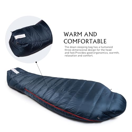 Ultralight Mummy Down Sleeping Bag 650 Fill Power Duck Down Suits for 32 Degree F for Camping Hiking Backpacking miniatura 5