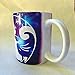 Handmade Cats cuddling in the moonlight. Perfect coffee tea mug for that cat animal lover we all know. Cats relaxing with a space background - Dishwasher Safe - 12 oz